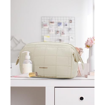 BAGSMART Makeup Bag - Stylish Cosmetic Organizer for Travel