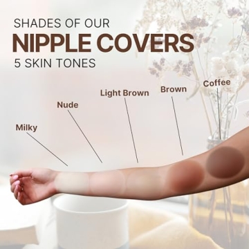 Chandler Nipple Cover - Pair of Silicone Nipple Pasties For Women - Sticky Adhesive Breast Pads, Sticky Nipple Bra (Light Brown)