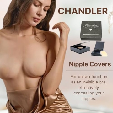 Chandler Nipple Cover - Pair of Silicone Nipple Pasties For Women - Sticky Adhesive Breast Pads, Sticky Nipple Bra (Light Brown)