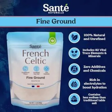 Sante French Sea Salt Fine Ground - 1.1lb Unrefined Organic Nutrient-Rich Seasoning