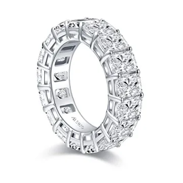 AINUOSHI Eternity Band - Radiant Cut Silver Ring