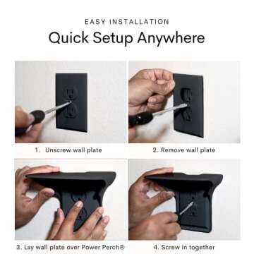 Power Perch Wall Outlet Shelf for Space-Saving Solutions