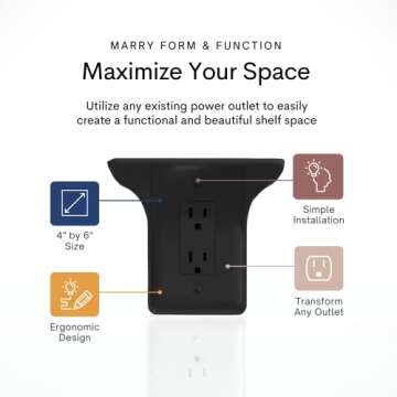 Power Perch Wall Outlet Shelf for Space-Saving Solutions