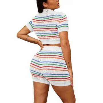 Women's 2 Piece Crochet Summer Outfit - Stylish & Comfy