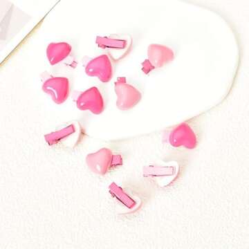 Cute Mini Heart Hair Clips Set for Creative Styling