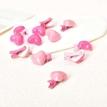 Cute Mini Heart Hair Clips Set for Creative Styling