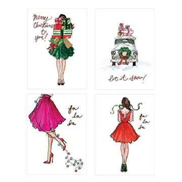 Stylish Graphique Christmas Cards | 20 Assorted Designs | Chic Holiday Greetings in a Boxed Set