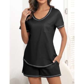 Ekouaer Women's Short Sleeve Pajama Sets with Pockets