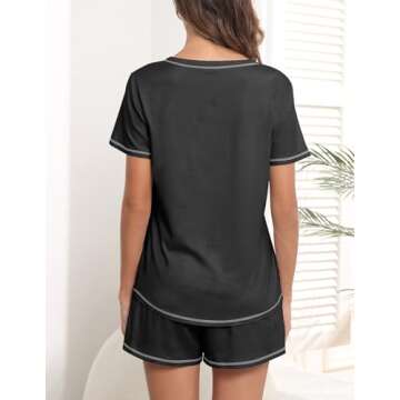 Ekouaer Women's Short Sleeve Pajama Sets with Pockets
