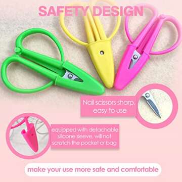 3 Pack Mini Scissors Set - Travel-Sized Tiny Small Scissors with Cover - Portable Snips for Sewing, ...