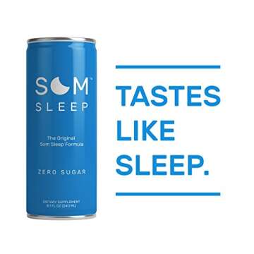 Som Sleep, The Original Sleep Support Formula w/Melatonin, Magnesium, Vitamin B6, L-Theanine & GABA – Non-GMO, Vegan, Gluten-Free Sleep Aid Drink Supplement – Zero Sugar, 8.1 Fl Oz, 4-Pack