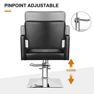 Artist Hand Salon Chair for Hair Stylist, Stylist Chair with Heavy Duty Hydraulic Pump, 360 Degrees Rolling Swivel Spa Beauty Equipment for Hair Stylist Women Man, Max Load Weight 330 Lbs
