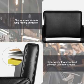 Artist Hand Salon Chair for Hair Stylist, Stylist Chair with Heavy Duty Hydraulic Pump, 360 Degrees Rolling Swivel Spa Beauty Equipment for Hair Stylist Women Man, Max Load Weight 330 Lbs