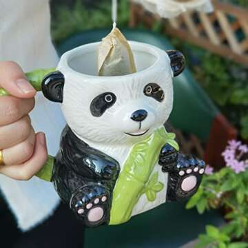 PULCHRITUDIE Panda 17oz Ceramic Mug for Tea & Coffee