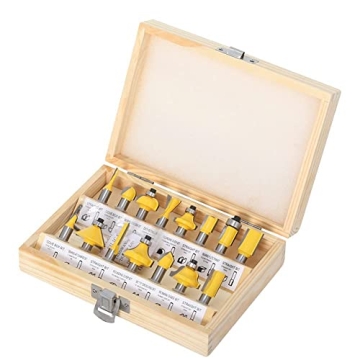 AXSDXA 15 Pcs Router Bits Set - Premium 1/4 Shank for Woodworking & DIY Projects