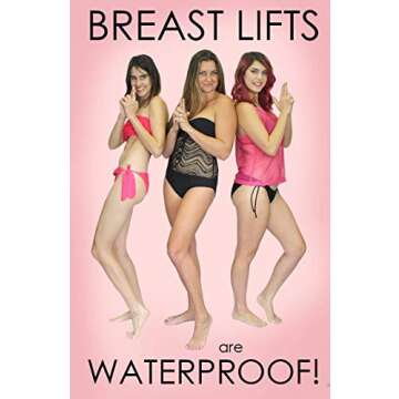 Bring It Up Instant Breast Lifts - Cup Size DD & up 6 Pairs, Waterproof Boob Tape/Sticky Bra - Works Great with Backless Bra or Strapless Bra