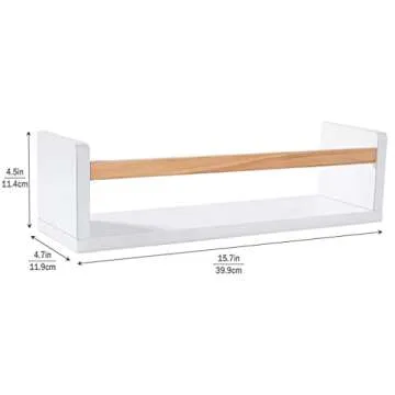 Esonal White Nursery Floating Wall Shelf Décor Shelves for Bedroom Organizer or Kitchen Spice Rack Wall Mount Books Photo Picture Display Ledges 16 Inch Set of 3