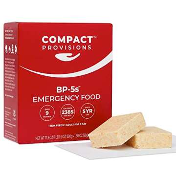 Compact Provisions BP-5s Emergency Food Supply - 3-Pack - Non-Perishable Survival Rations for Disast...