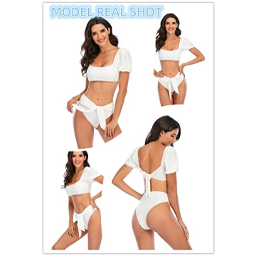 Stylish Women's High Waisted Two Piece Swimsuit Set