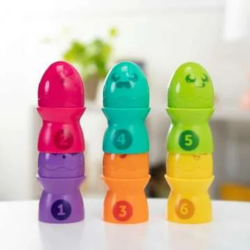 Toomies Hide & Squeak Egg Stack - Baby Sorting Toy