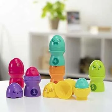 Toomies Hide & Squeak Egg Stack - Baby Sorting Toy