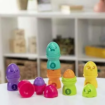 Toomies Hide & Squeak Egg Stack - Baby Sorting Toy