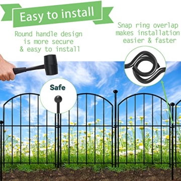 Decorative Garden Fence 21in x26ft - Rustproof Metal