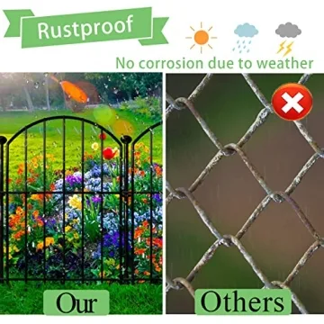 Decorative Garden Fence 21in x26ft - Rustproof Metal