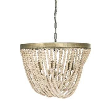 Creative Co-Op Draped Wood Bead Chandelier
