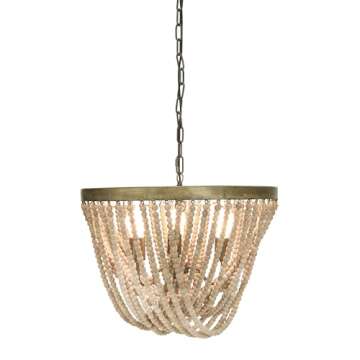 Creative Co-Op Draped Wood Bead Chandelier