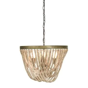 Creative Co-Op Draped Wood Bead Chandelier