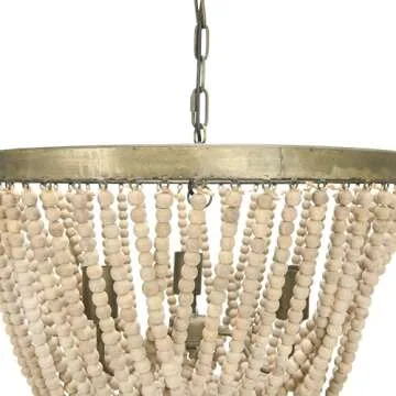 Creative Co-Op Draped Wood Bead Chandelier