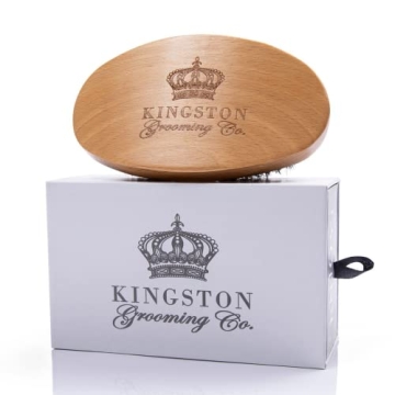 Kingston Grooming Co. Original Wave Brush - 100% Boar Hair, Perfect for Hair, Beard, Travel Box Incl...