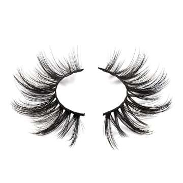 Derun 5 Pairs False Eyelashes Pack 3D Faux Mink Lashes Criss-cross Fluffy Dramatic Natural Look Wispy False Lash 20MM Thick Volume Long Faux Eyelash Soft Reusable Lashes (5Pairs1Style(6D23))