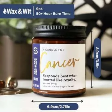 WAX & WIT Cancer Zodiac Candle Perfect Astrology Gift