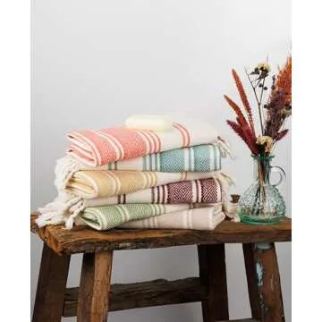 DEMMEX Certified Organic & Oeko-TEX Turkish Cotton Hand Towels - Set of 2, Quick Dry, Absorbent for Bathroom, Kitchen, Travel – Soft Diamond Weave, Prewashed, 18x36'', Beige