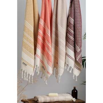 DEMMEX Certified Organic & Oeko-TEX Turkish Cotton Hand Towels - Set of 2, Quick Dry, Absorbent for Bathroom, Kitchen, Travel – Soft Diamond Weave, Prewashed, 18x36'', Beige