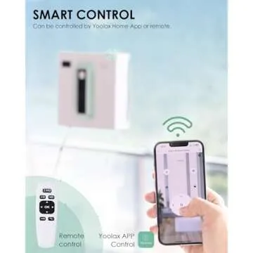 Yoolax Window Cleaning Robot, Automatic Window Cleaner Robot with Dual Water Spray, 3000Pa Suction Power, Robotic Window Cleaner with App & Remote Control, White