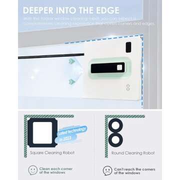 Yoolax Window Cleaning Robot, Automatic Window Cleaner Robot with Dual Water Spray, 3000Pa Suction Power, Robotic Window Cleaner with App & Remote Control, White