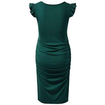 Bhome Maternity Dress Flying Sleeve Casual Pregnancy Summer Dresses Green M
