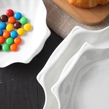 2pcs 3inch 4inch White Ceramics Seashell Plate Dipping Dish Jewelry Tray Cosmetics Organizer Plate for Dessert Snack Soap Fruit Ring Necklace Small Jewelry