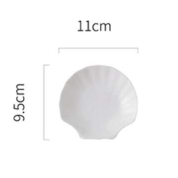 2pcs 3inch 4inch White Ceramics Seashell Plate Dipping Dish Jewelry Tray Cosmetics Organizer Plate for Dessert Snack Soap Fruit Ring Necklace Small Jewelry