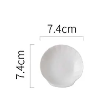 2pcs 3inch 4inch White Ceramics Seashell Plate Dipping Dish Jewelry Tray Cosmetics Organizer Plate for Dessert Snack Soap Fruit Ring Necklace Small Jewelry