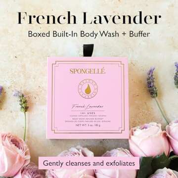 Spongelle French Lavender Wild Flower Buffer Body Scrubber with Box | Bath & Shower Loofah for Women...