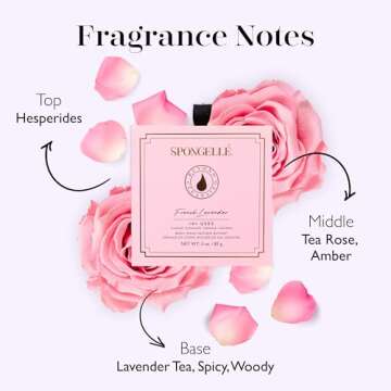 Spongelle French Lavender Wild Flower Buffer Body Scrubber with Box | Bath & Shower Loofah for Women | Exfoliator with Body Wash Infused | 14+ uses