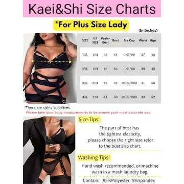 Kaei&Shi Plus Size Garter Lingerie Set for Women