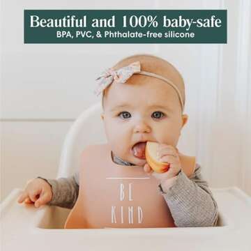 Simka Rose Silicone Bibs - Adjustable & Easy to Clean