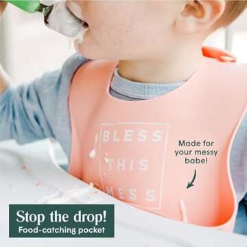 Simka Rose Silicone Bibs - Adjustable & Easy to Clean