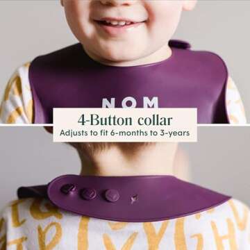 Simka Rose Silicone Bibs - Adjustable & Easy to Clean