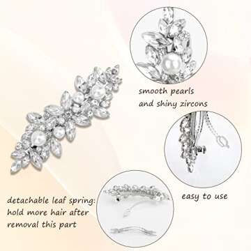 Deoot Rhinestone Hair Barrettes - 4 Stylish Clips for Women